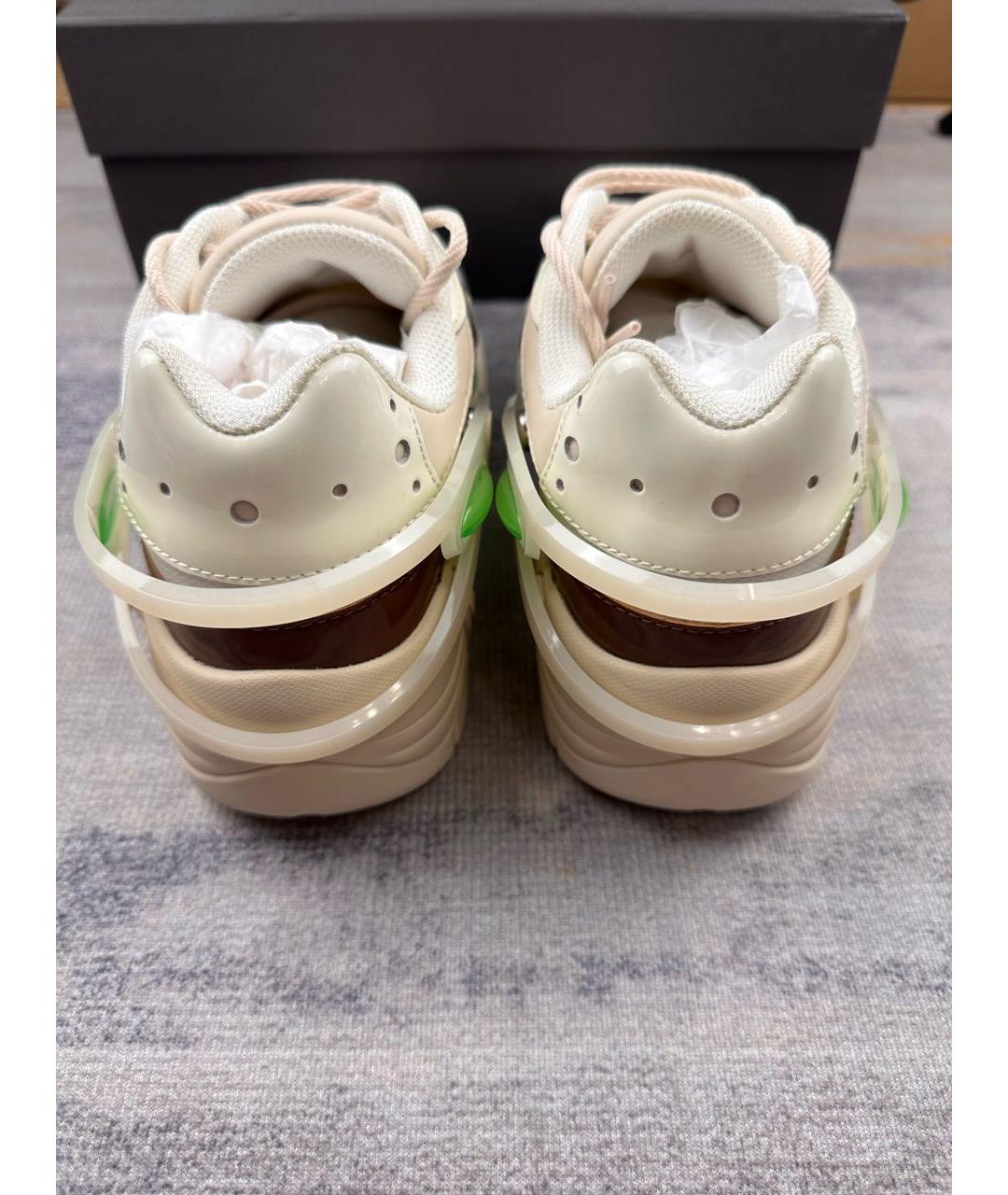 RAF SIMONS Бежевые низкие кроссовки / кеды из лакированной кожи, фото 4