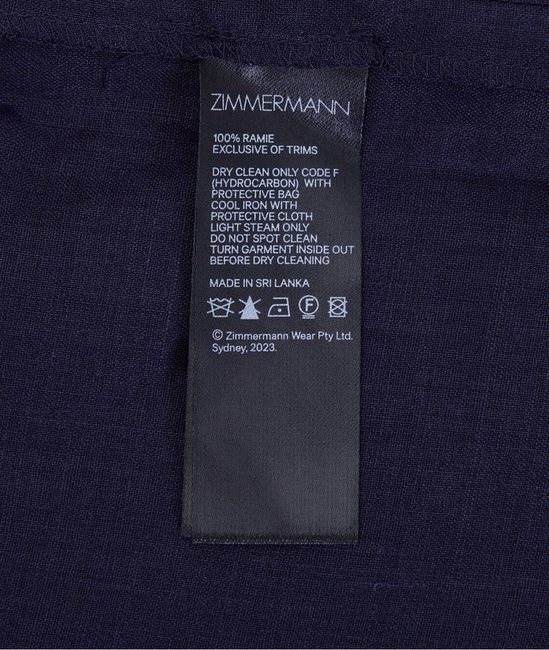 ZIMMERMANN Темно-синяя льняная рубашка, фото 5