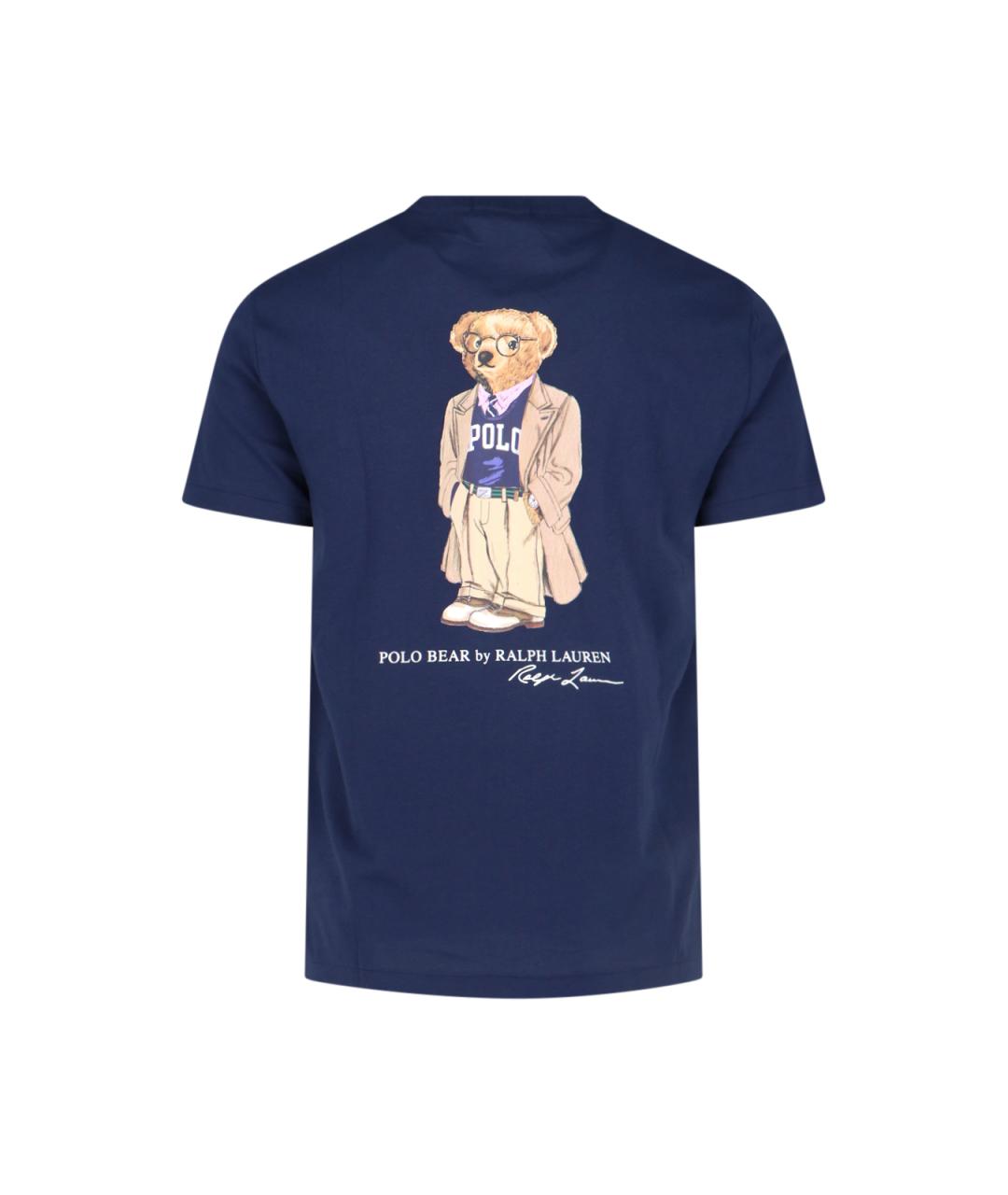 POLO RALPH LAUREN Синяя хлопковая футболка, фото 2