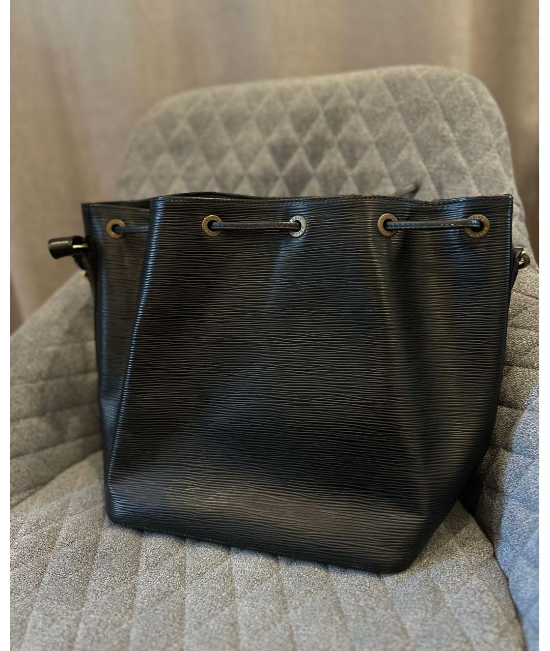 LOUIS VUITTON Черная кожаная сумка с короткими ручками, фото 5