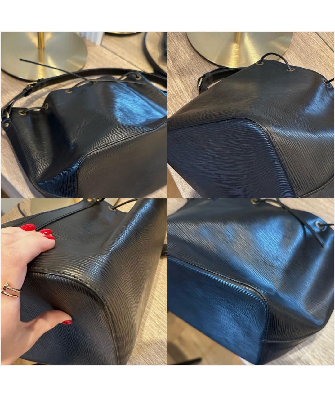 LOUIS VUITTON Черная кожаная сумка с короткими ручками, фото 7