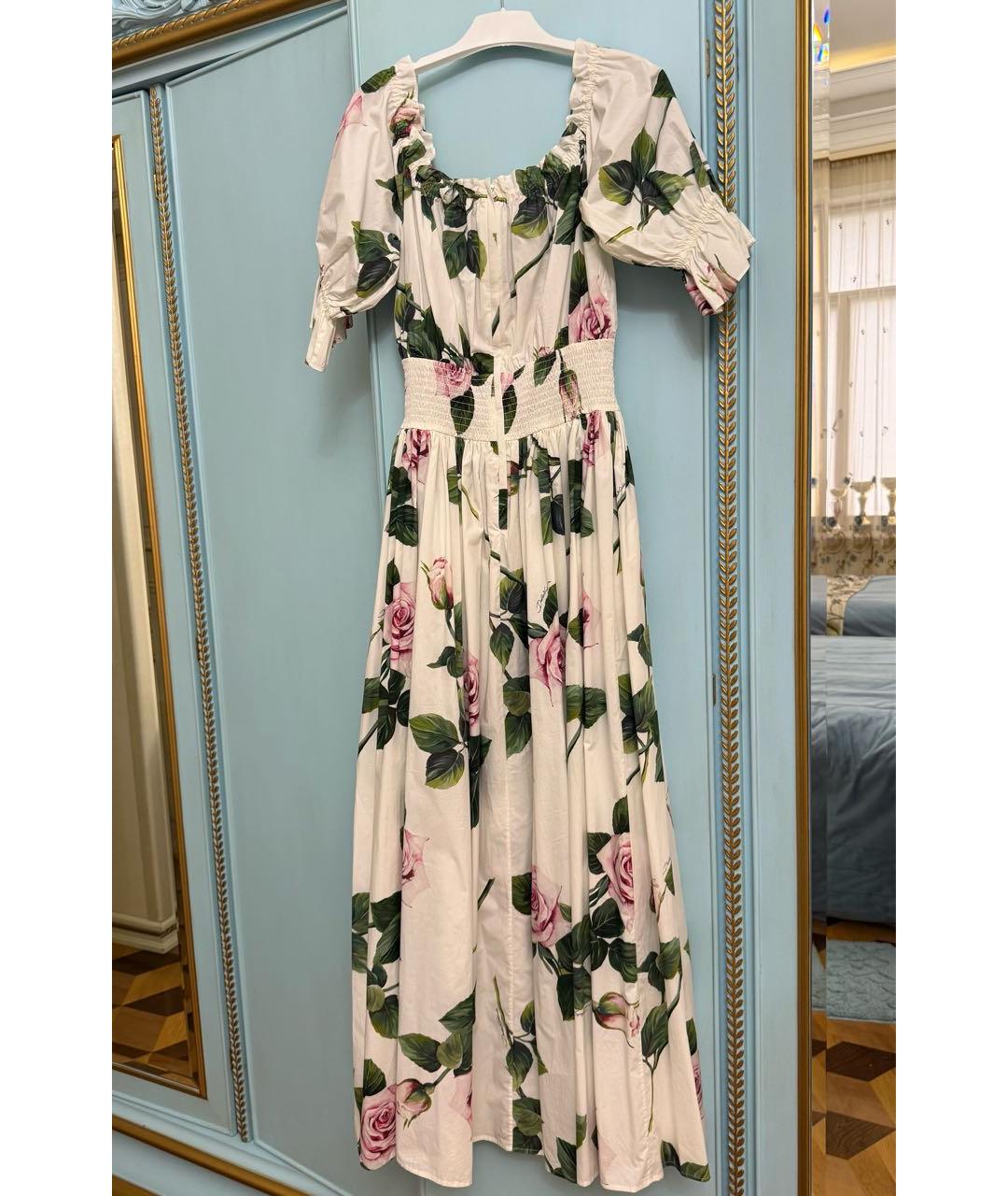 DOLCE&GABBANA Белое хлопковое вечернее платье, фото 2