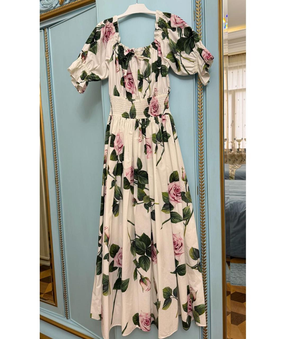 DOLCE&GABBANA Белое хлопковое вечернее платье, фото 9