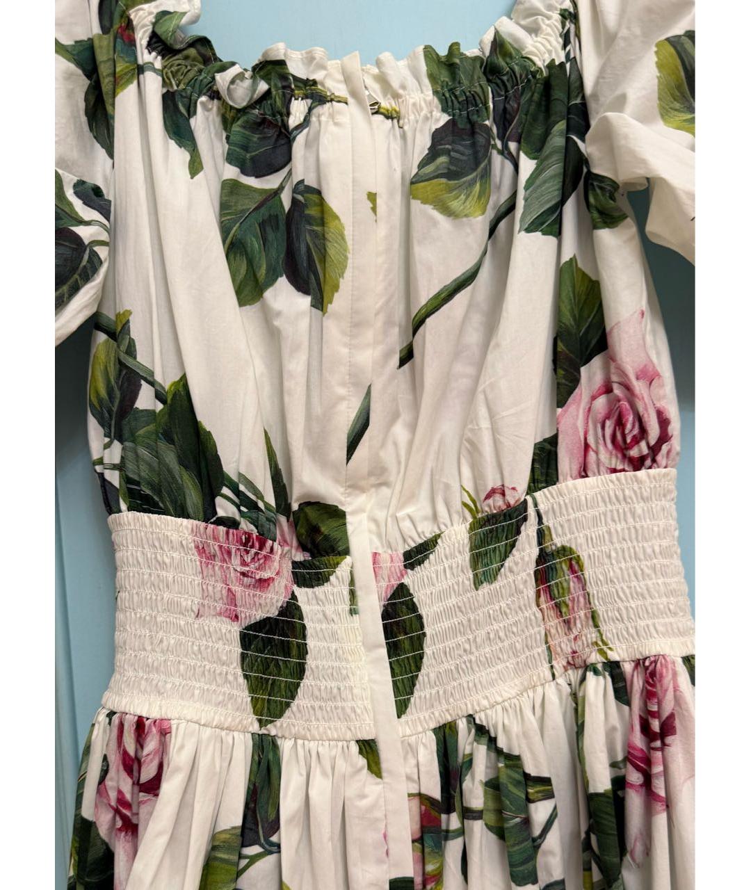 DOLCE&GABBANA Белое хлопковое вечернее платье, фото 3
