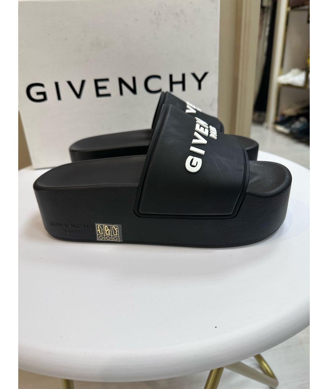 GIVENCHY Черные резиновые шлепанцы, фото 5