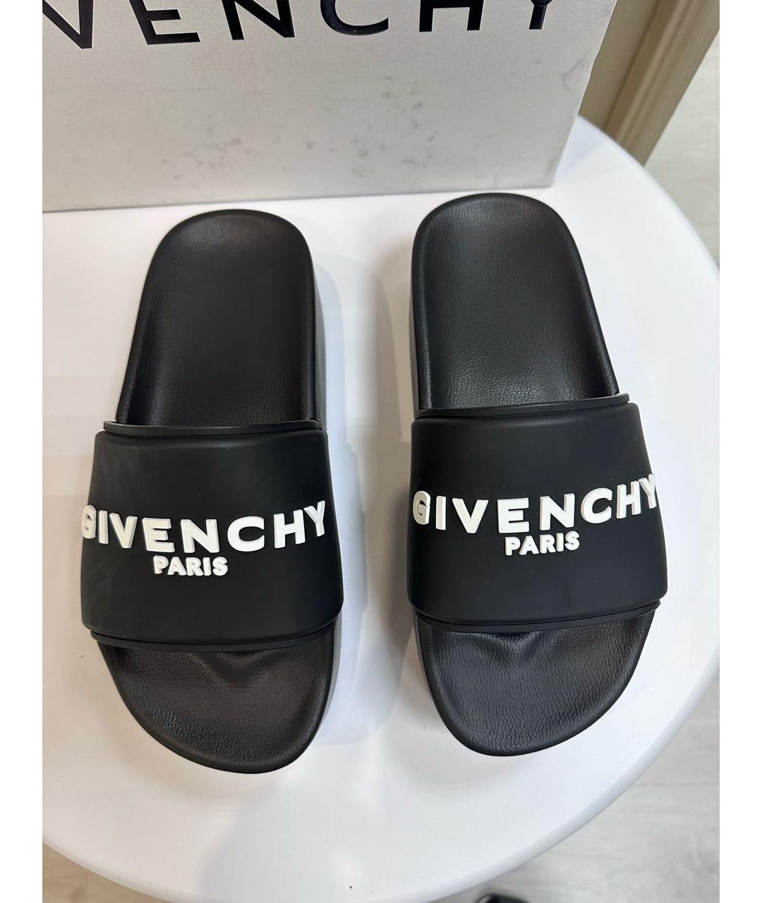 GIVENCHY Черные резиновые шлепанцы, фото 2