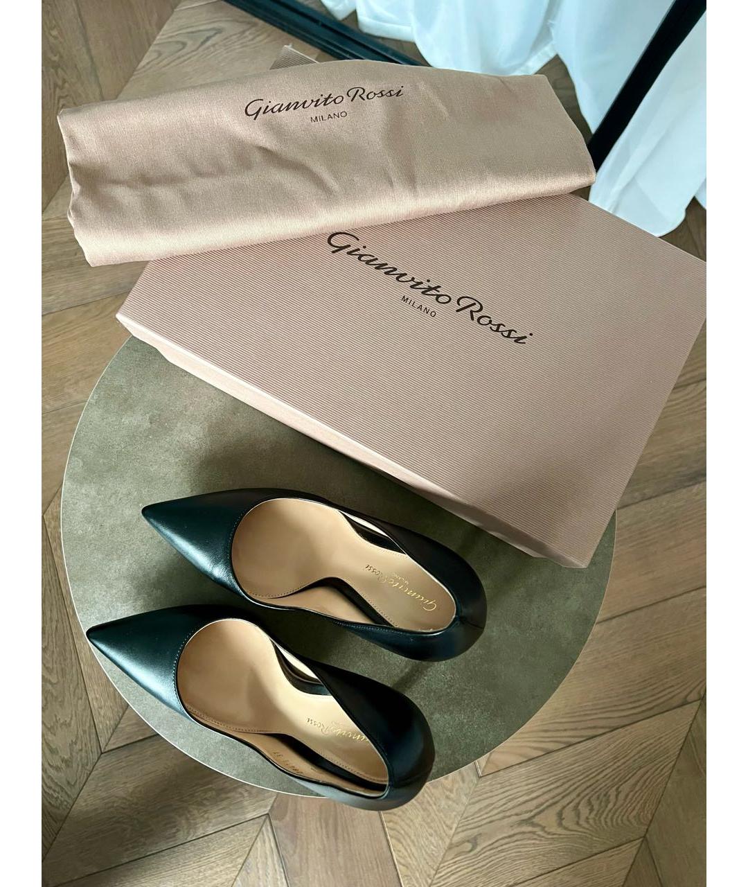 GIANVITO ROSSI Черные кожаные туфли, фото 5