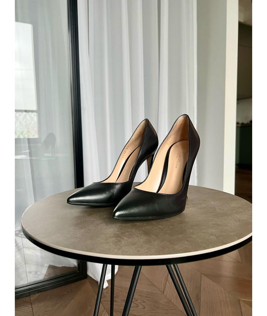 GIANVITO ROSSI Черные кожаные туфли, фото 2
