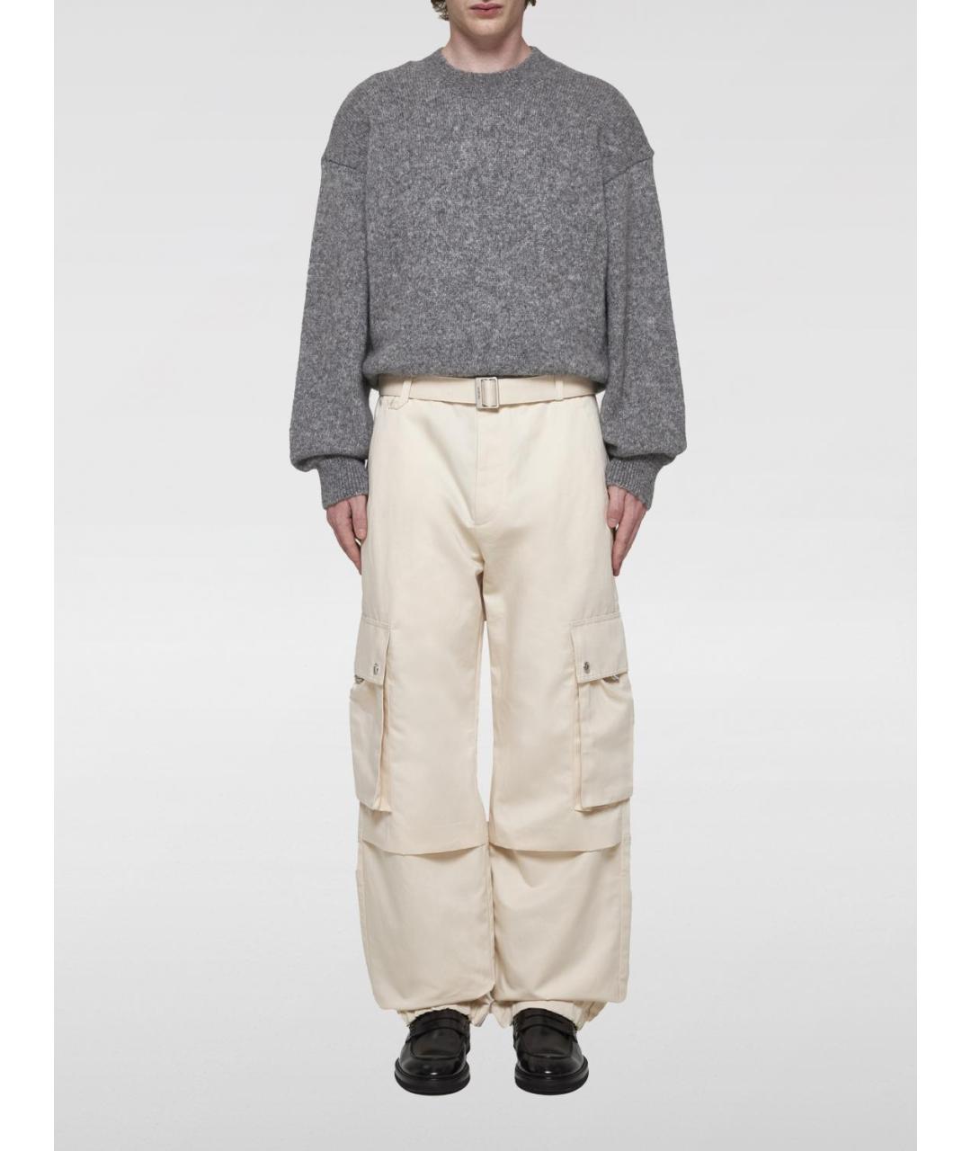 JACQUEMUS Бежевые хлопковые повседневные брюки, фото 3