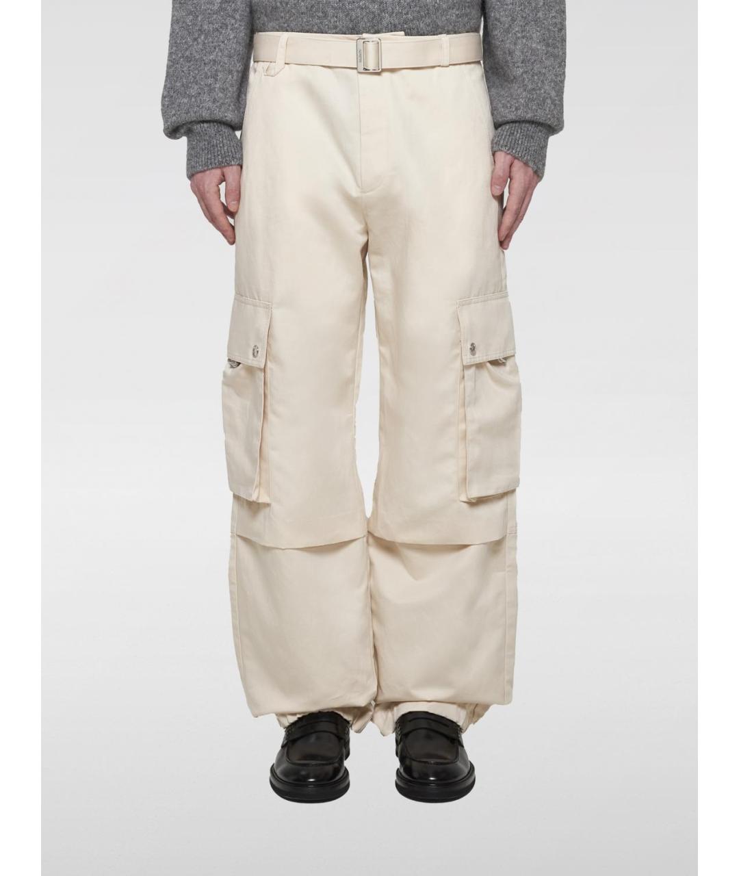 JACQUEMUS Бежевые хлопковые повседневные брюки, фото 2