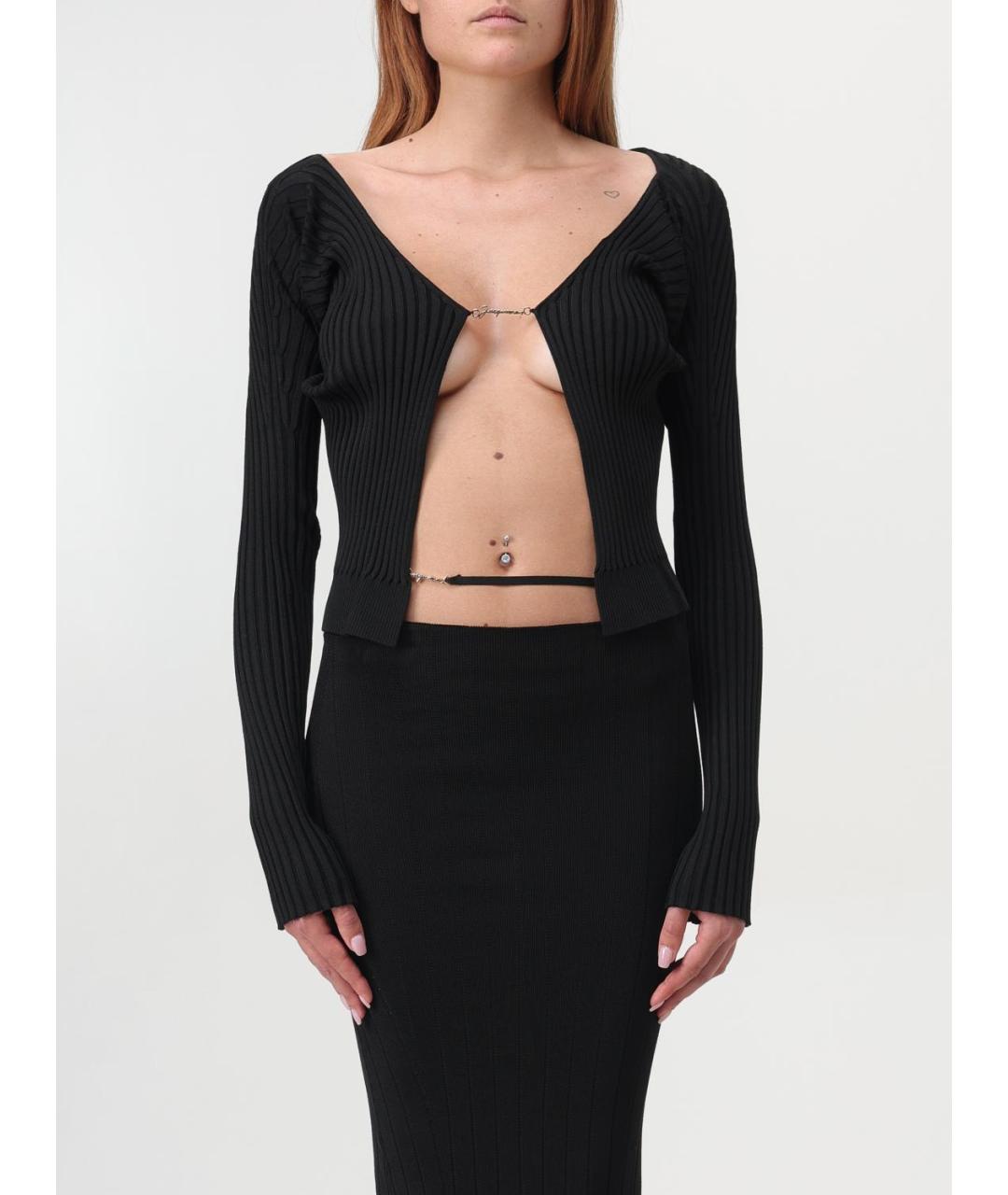 JACQUEMUS Черный вискозный кардиган, фото 2