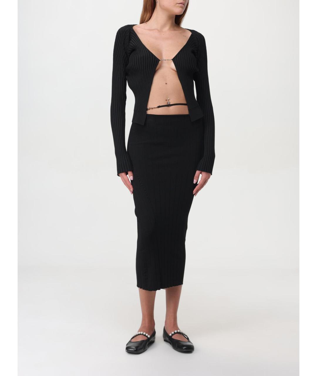 JACQUEMUS Черный вискозный кардиган, фото 3