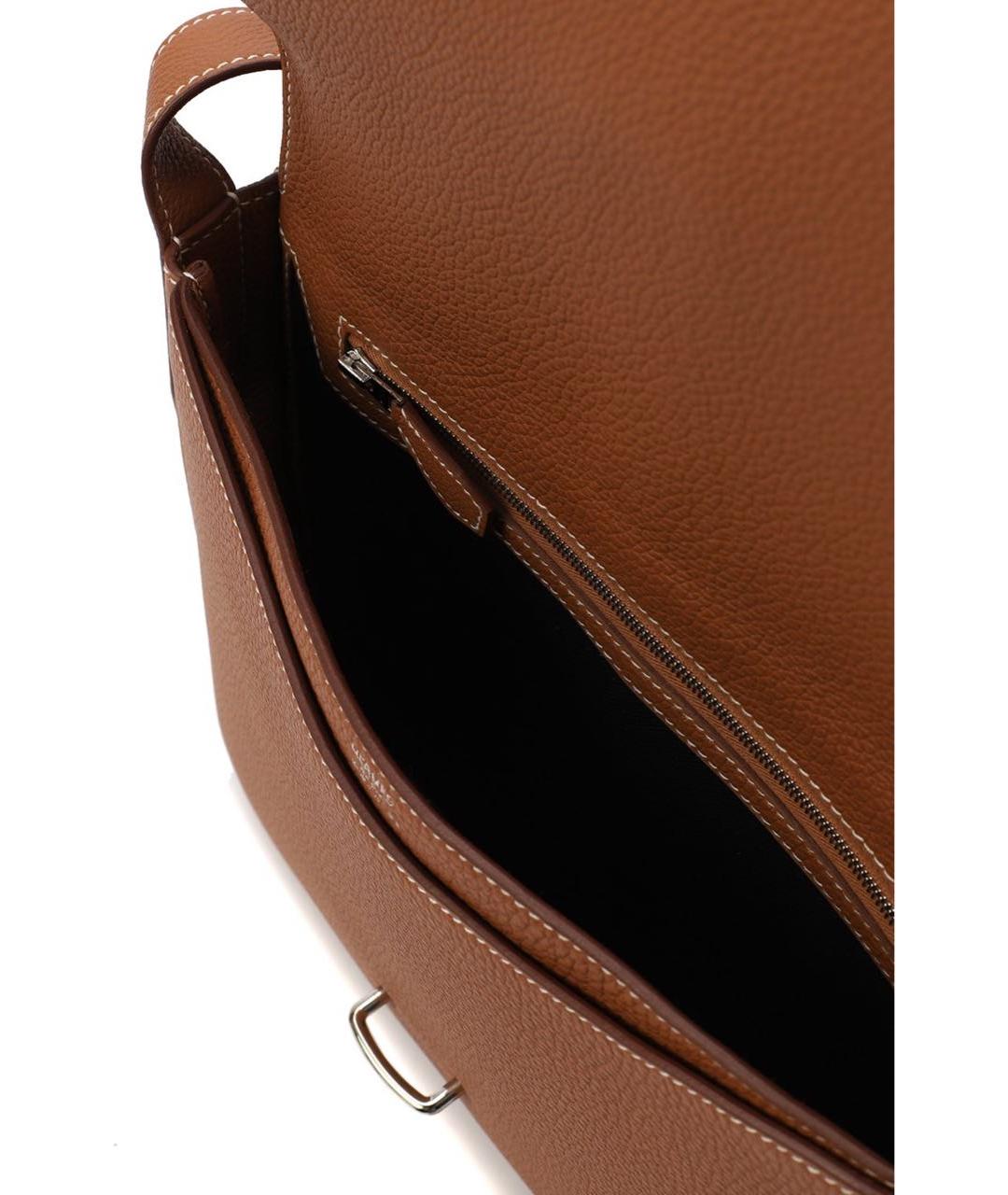 HERMES Коричневый кожаный портфель, фото 4