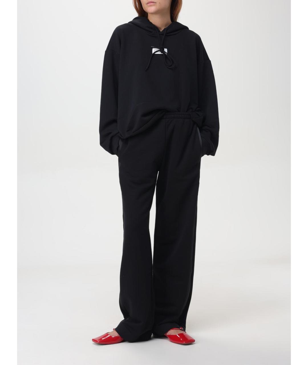 MAISON MARGIELA Черные хлопковые прямые брюки, фото 3