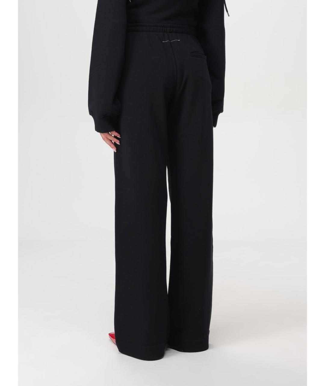 MAISON MARGIELA Черные хлопковые прямые брюки, фото 4