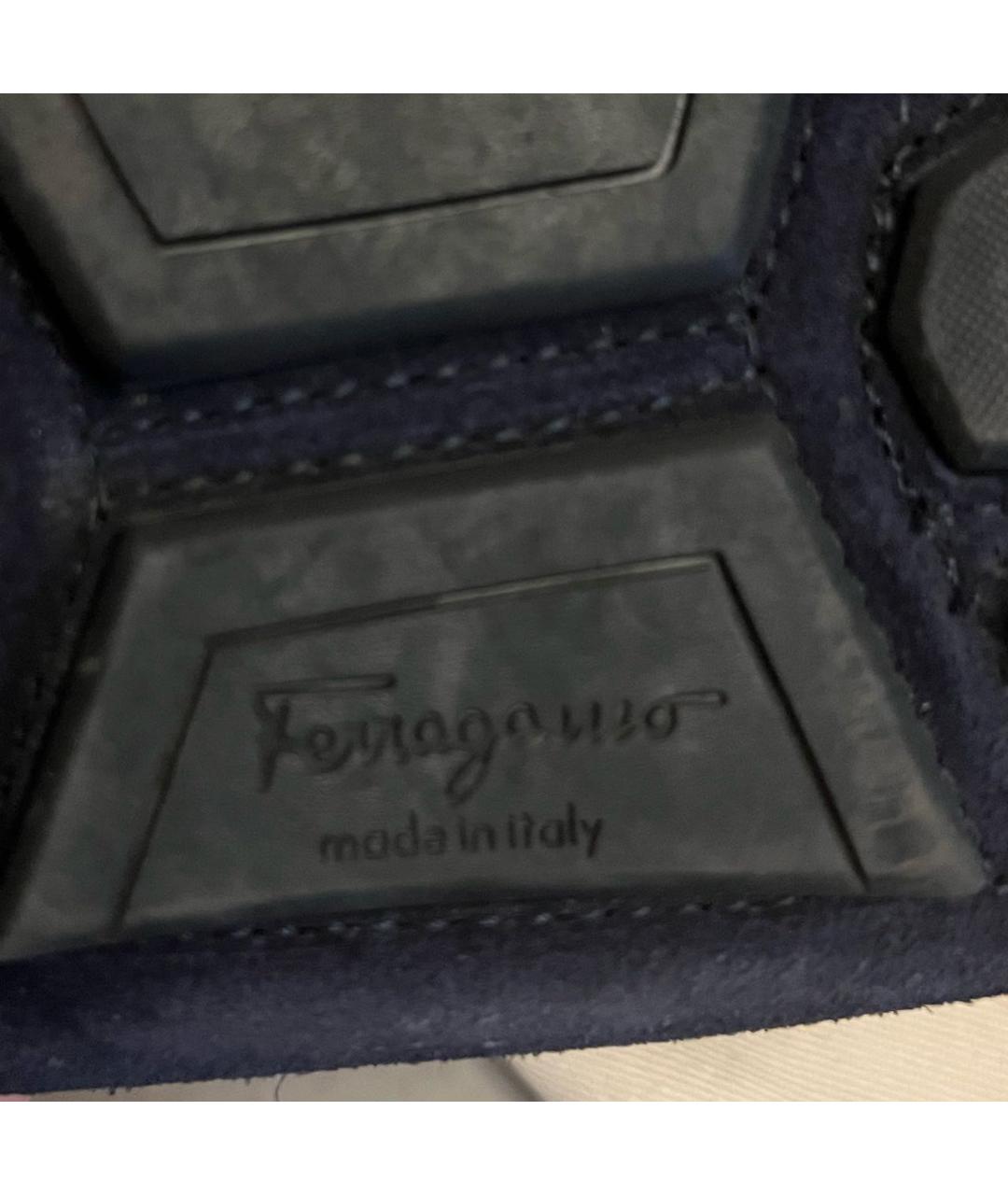 FERRAGAMO Темно-синие замшевые мокасины, фото 6