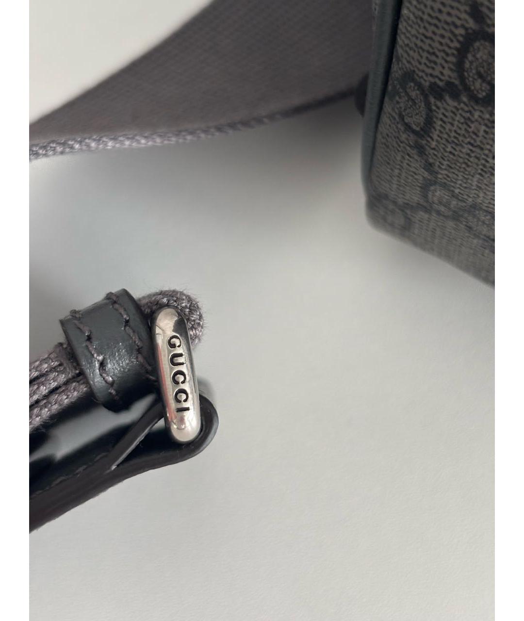 GUCCI Антрацитовая кожаная сумка через плечо, фото 6