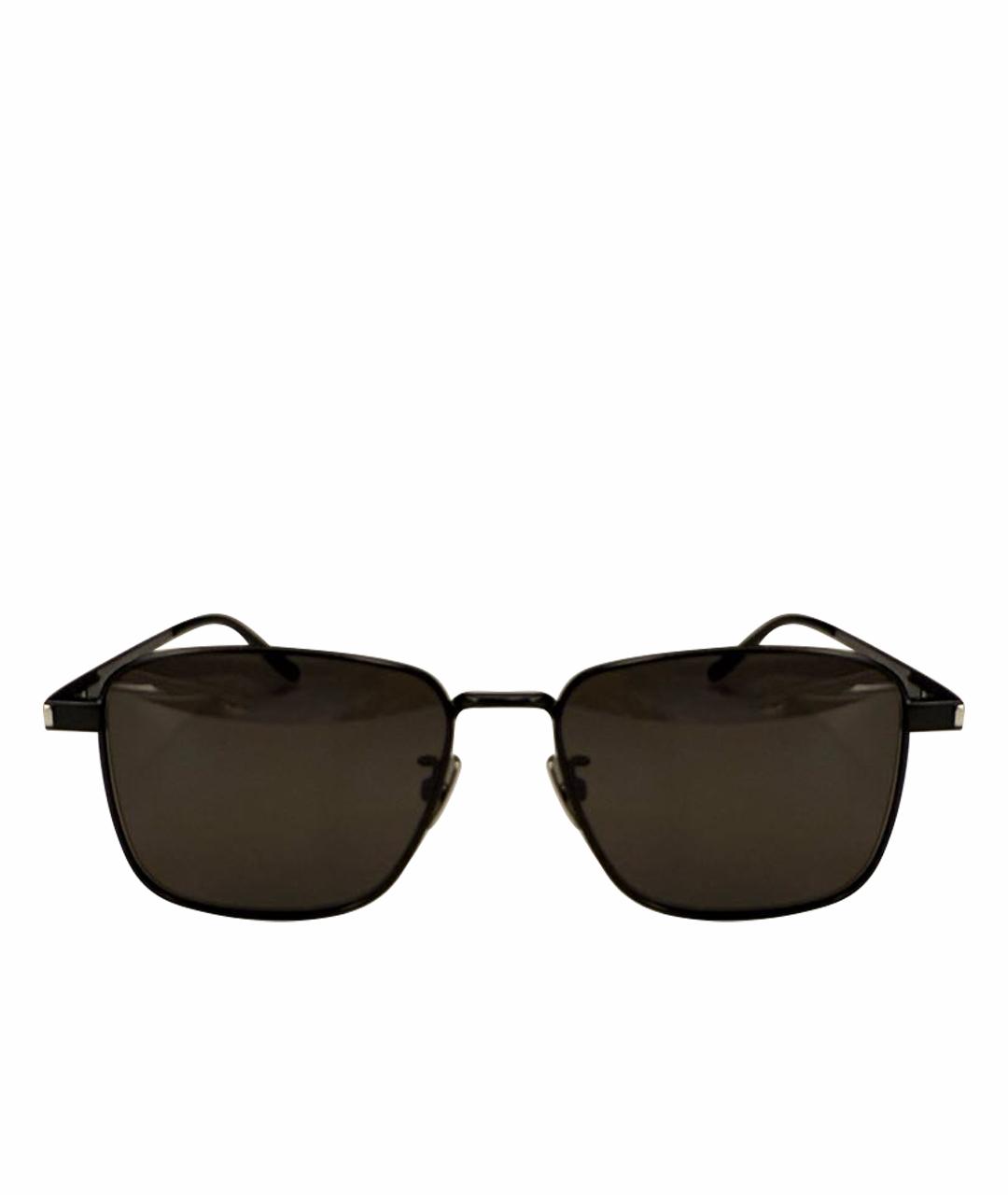 SAINT LAURENT Черные металлические солнцезащитные очки, фото 1