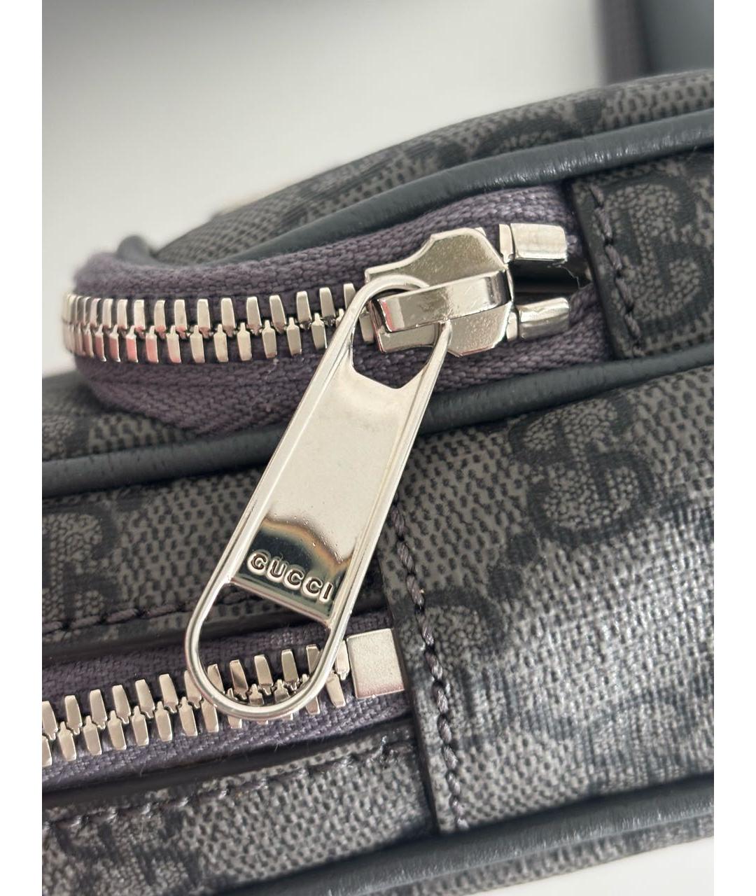 GUCCI Антрацитовая кожаная сумка на плечо, фото 7