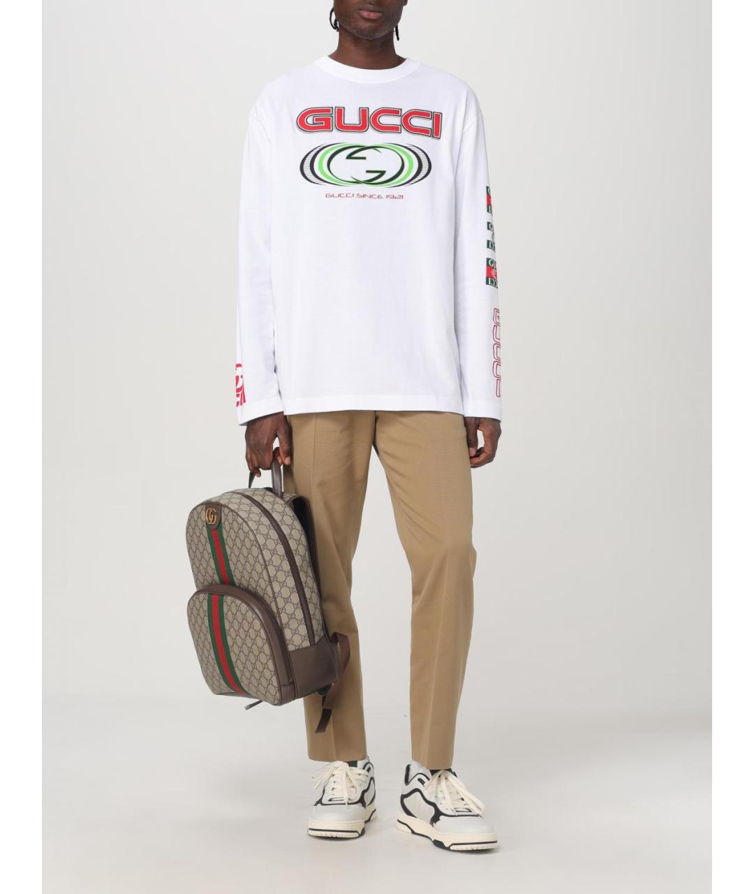 GUCCI Бежевые хлопковые повседневные брюки, фото 3