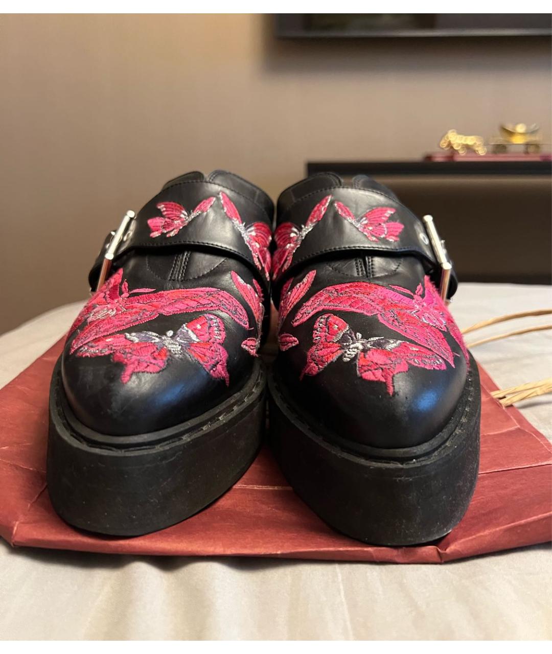 ALEXANDER MCQUEEN Черные кожаные ботинки, фото 3
