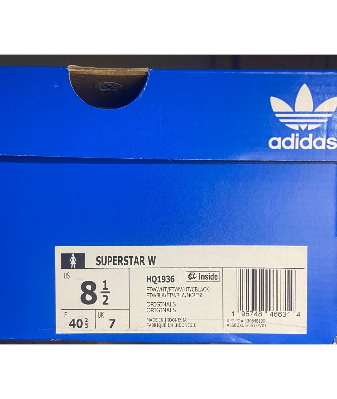 ADIDAS Белые кожаные кроссовки, фото 4
