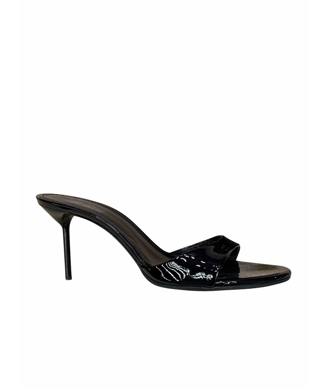 PARIS TEXAS Черные мюли из лакированной кожи, фото 1