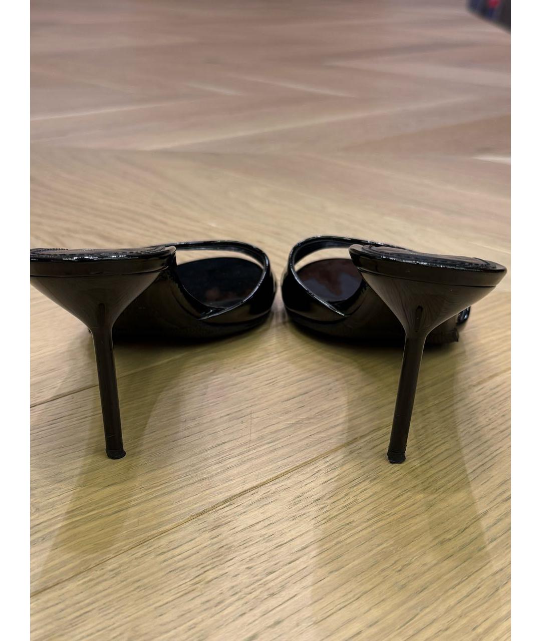 PARIS TEXAS Черные мюли из лакированной кожи, фото 4