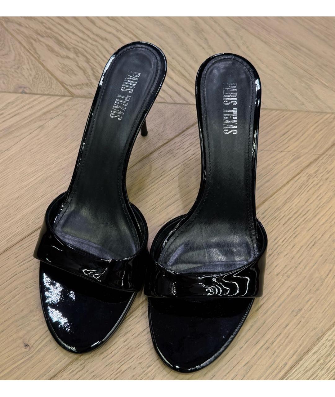 PARIS TEXAS Черные мюли из лакированной кожи, фото 5