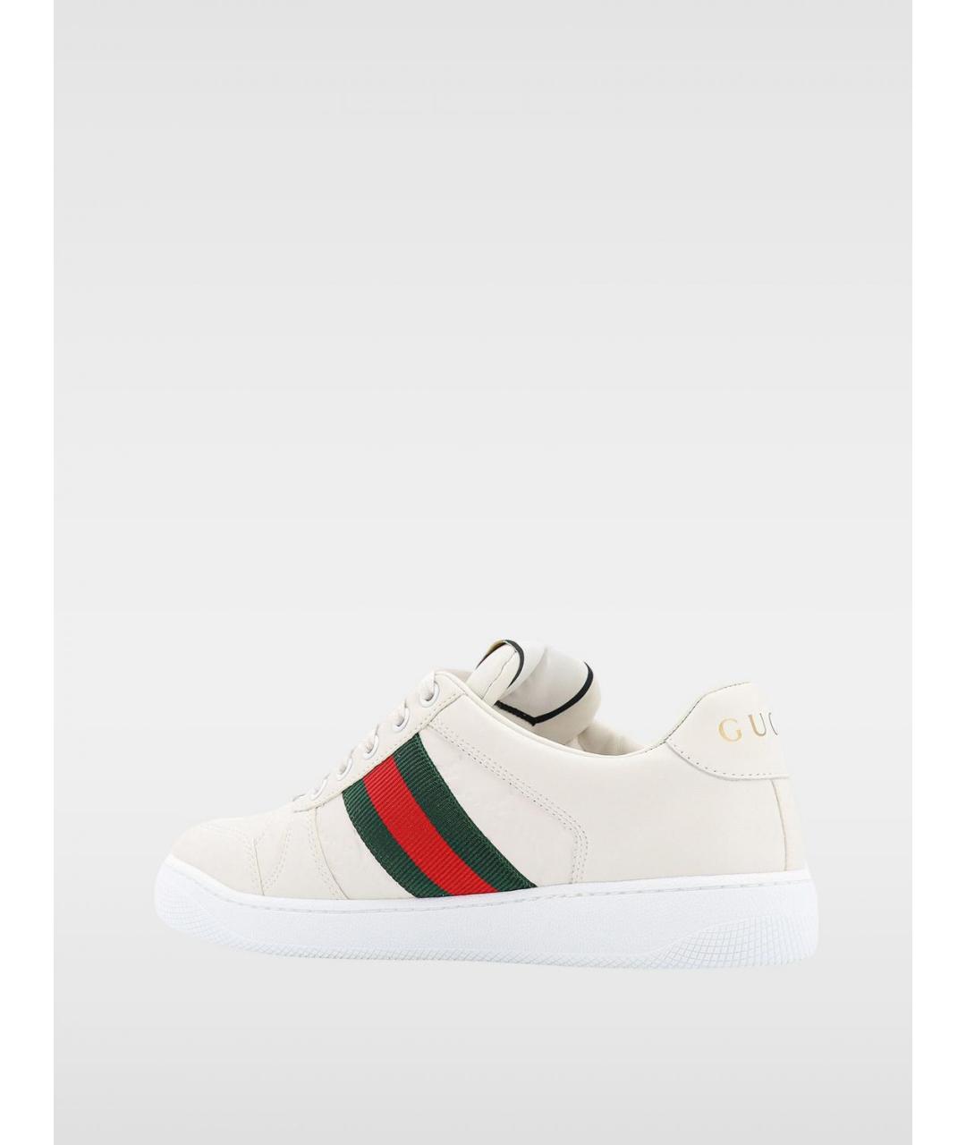 GUCCI Бежевые кожаные кеды, фото 3