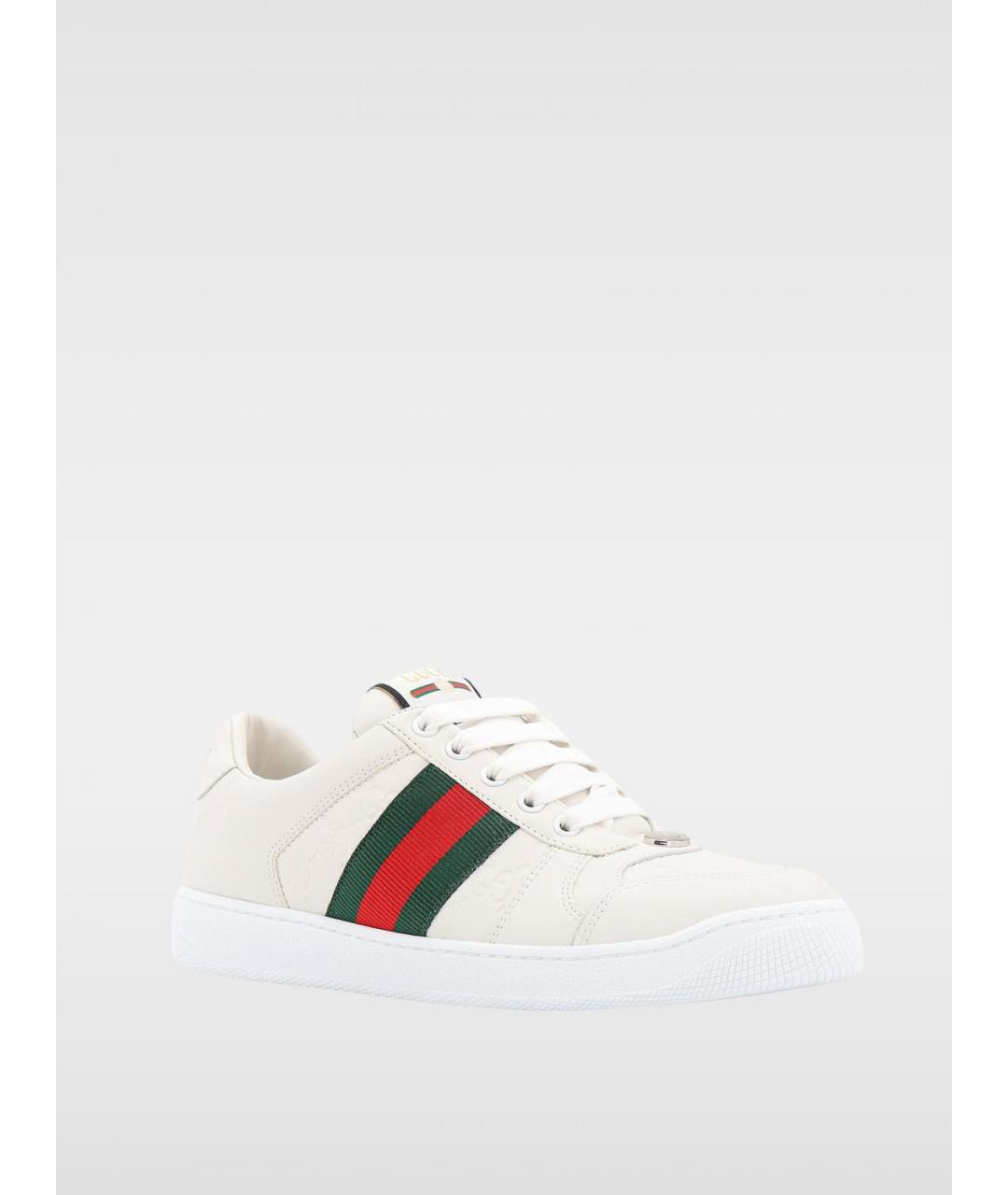 GUCCI Бежевые кожаные кеды, фото 2