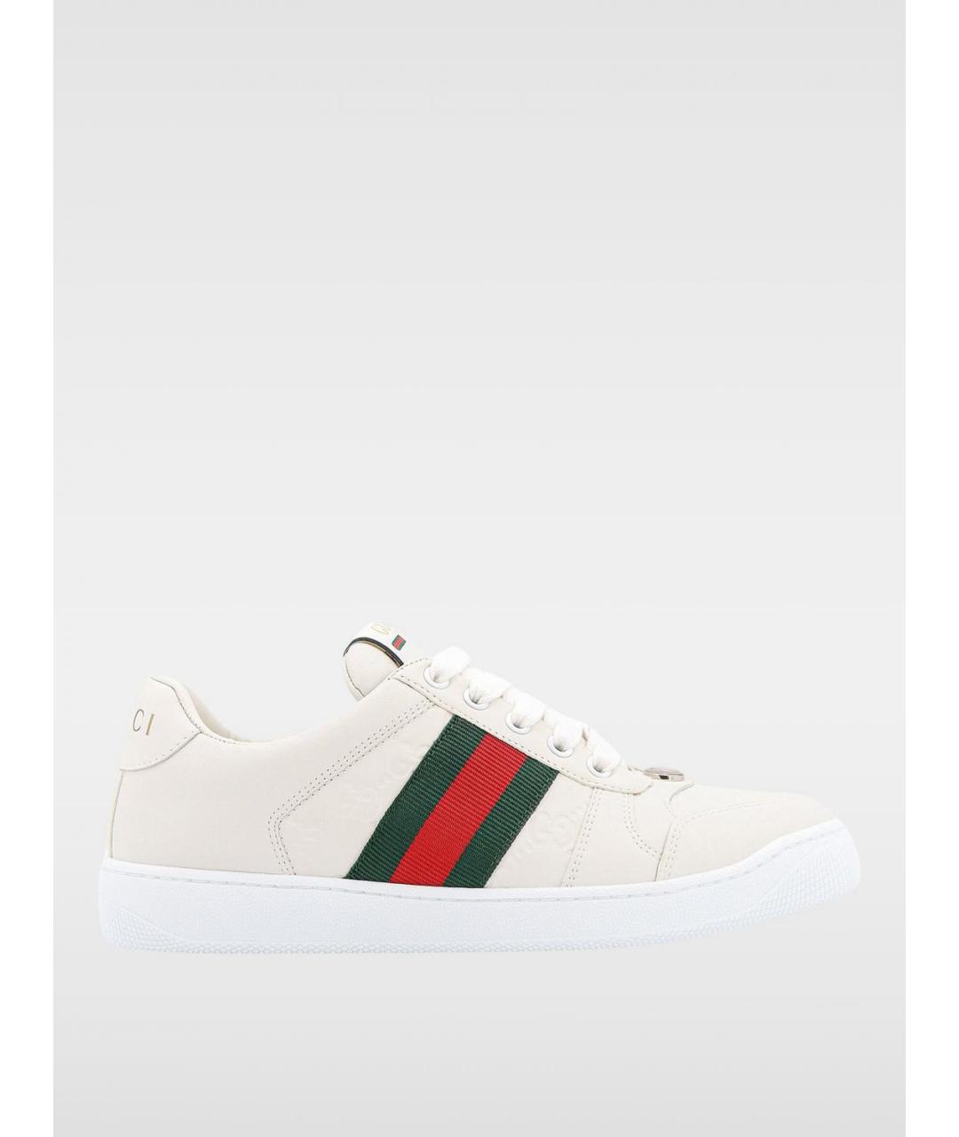 GUCCI Бежевые кожаные кеды, фото 5