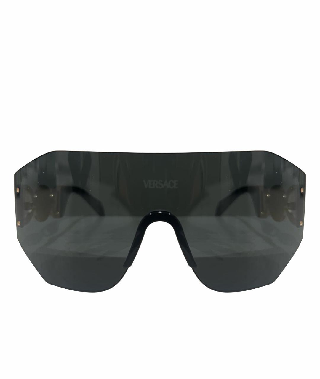 VERSACE Черные пластиковые солнцезащитные очки, фото 1