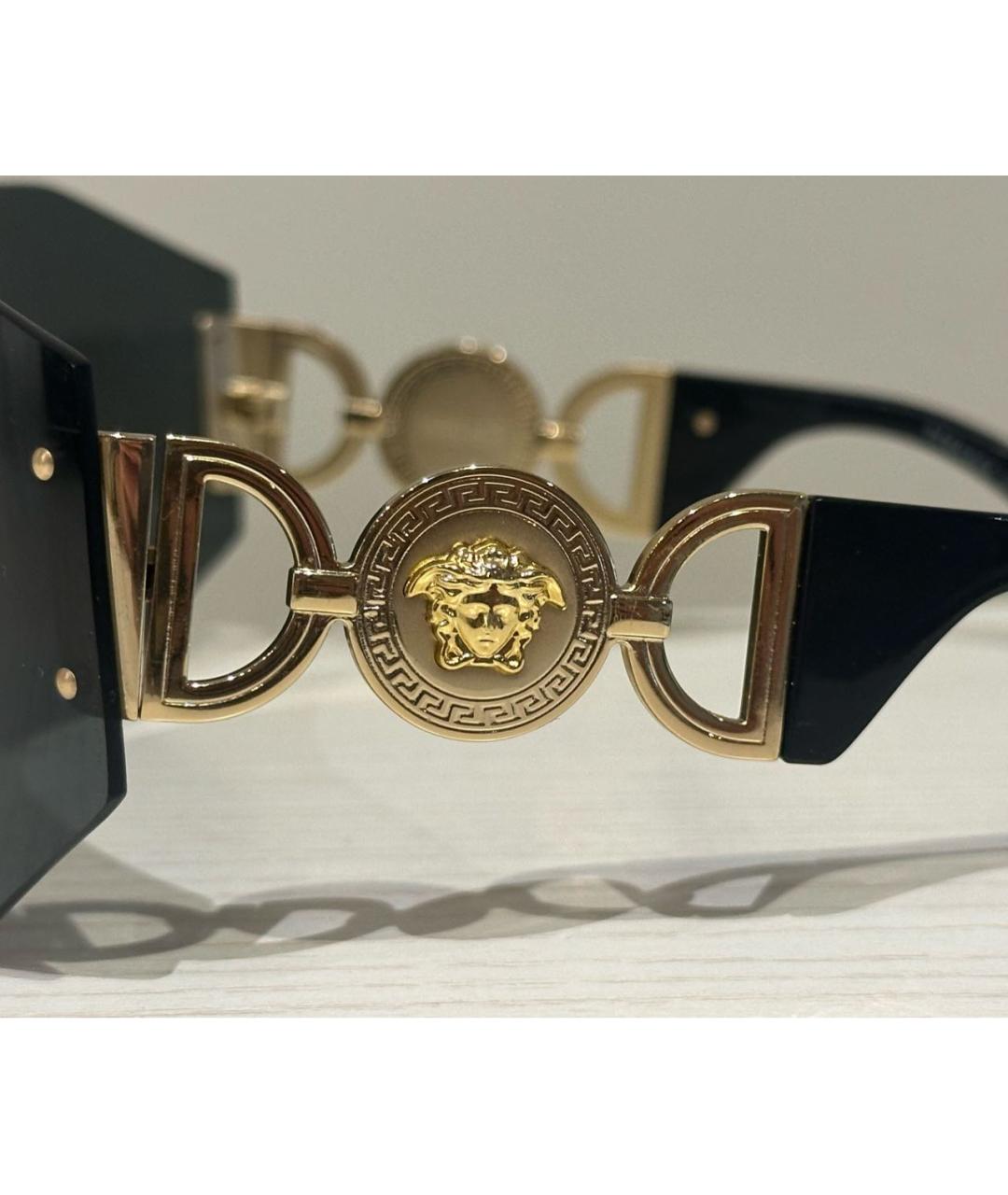VERSACE Черные пластиковые солнцезащитные очки, фото 3