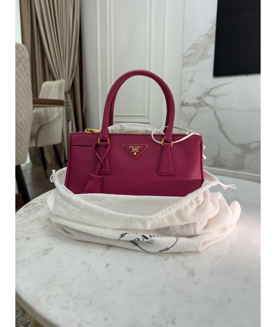PRADA Розовая кожаная сумка тоут, фото 4