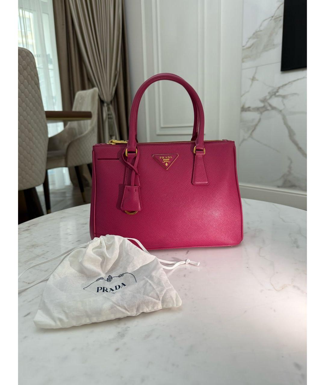 PRADA Розовая кожаная сумка тоут, фото 2