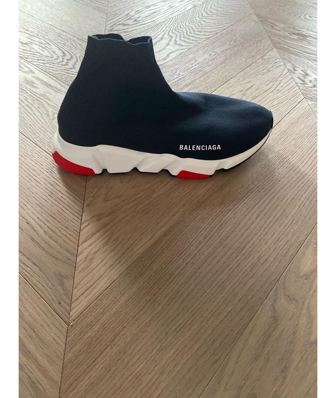 BALENCIAGA Черные текстильные высокие кроссовки / кеды, фото 5