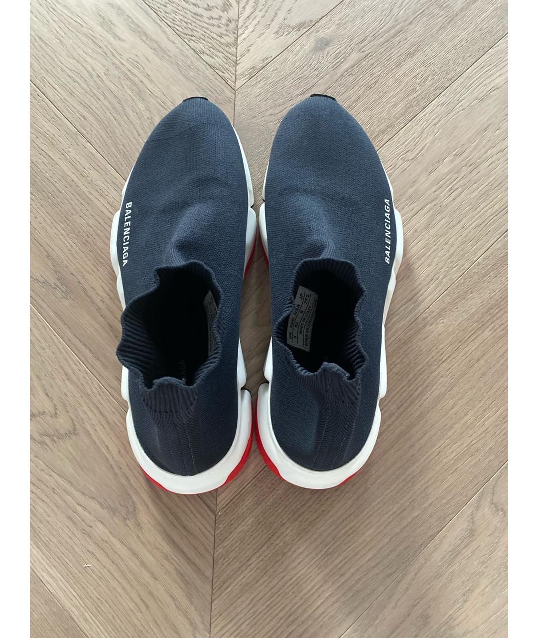 BALENCIAGA Черные текстильные высокие кроссовки / кеды, фото 3