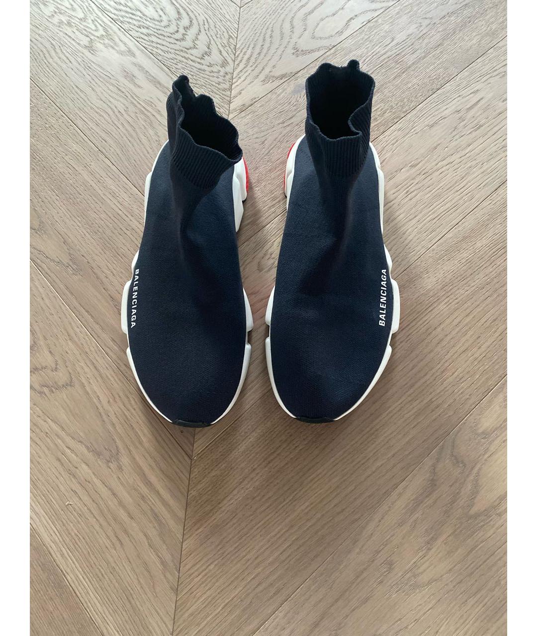 BALENCIAGA Черные текстильные высокие кроссовки / кеды, фото 2
