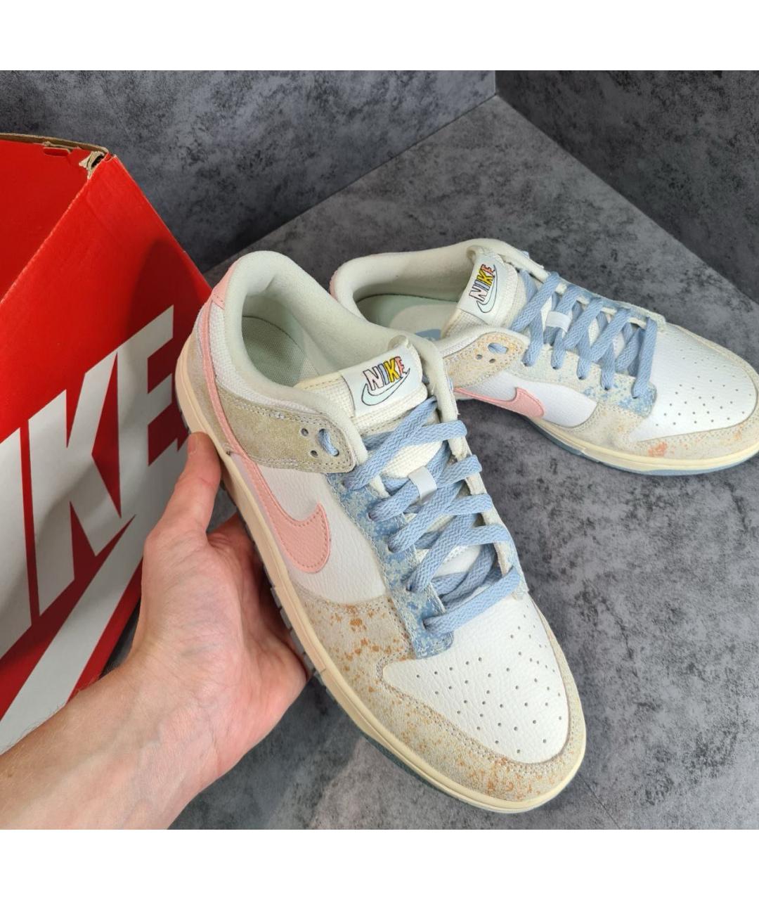 NIKE Бежевые замшевые низкие кроссовки / кеды, фото 4
