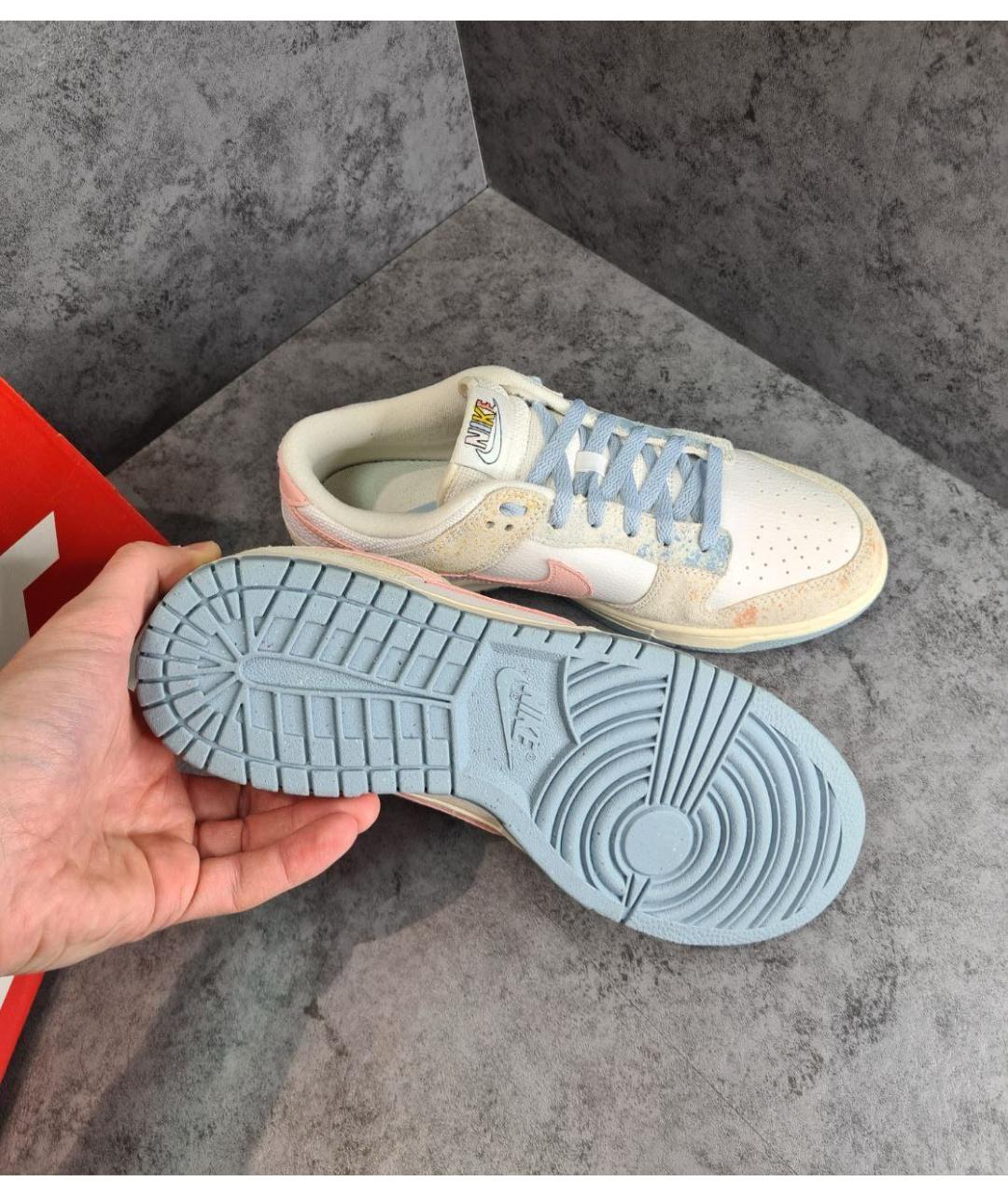 NIKE Бежевые замшевые низкие кроссовки / кеды, фото 7