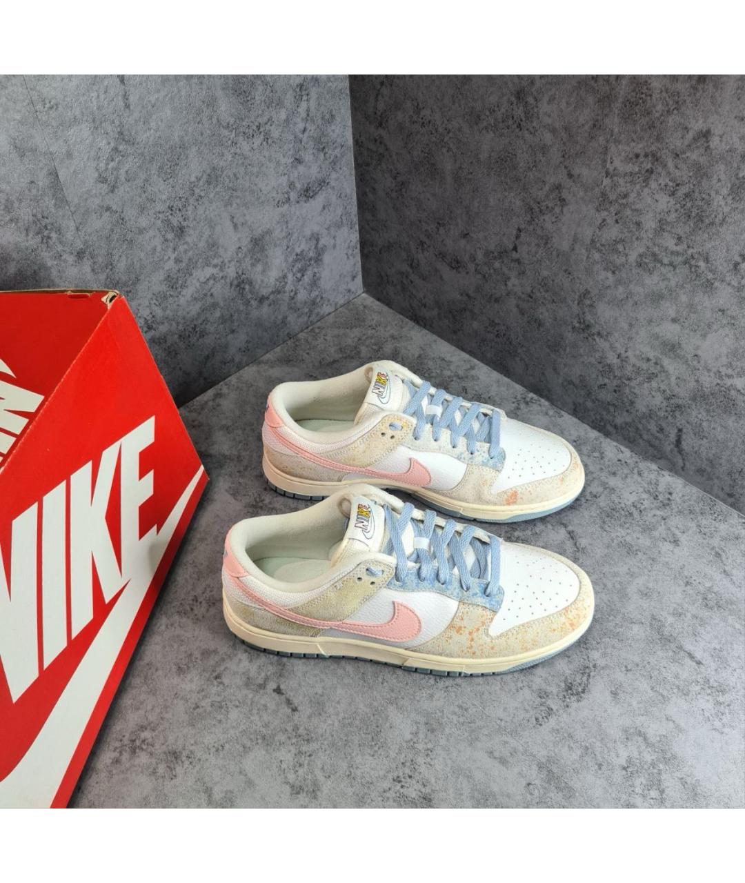 NIKE Бежевые замшевые низкие кроссовки / кеды, фото 2