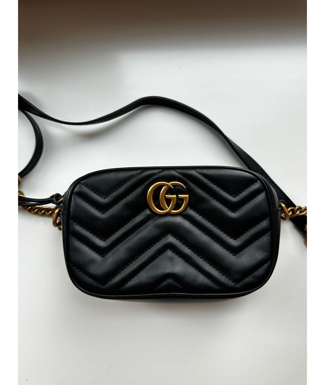 GUCCI Черная кожаная сумка через плечо, фото 7