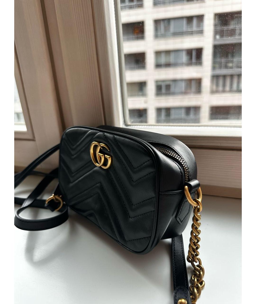 GUCCI Черная кожаная сумка через плечо, фото 2