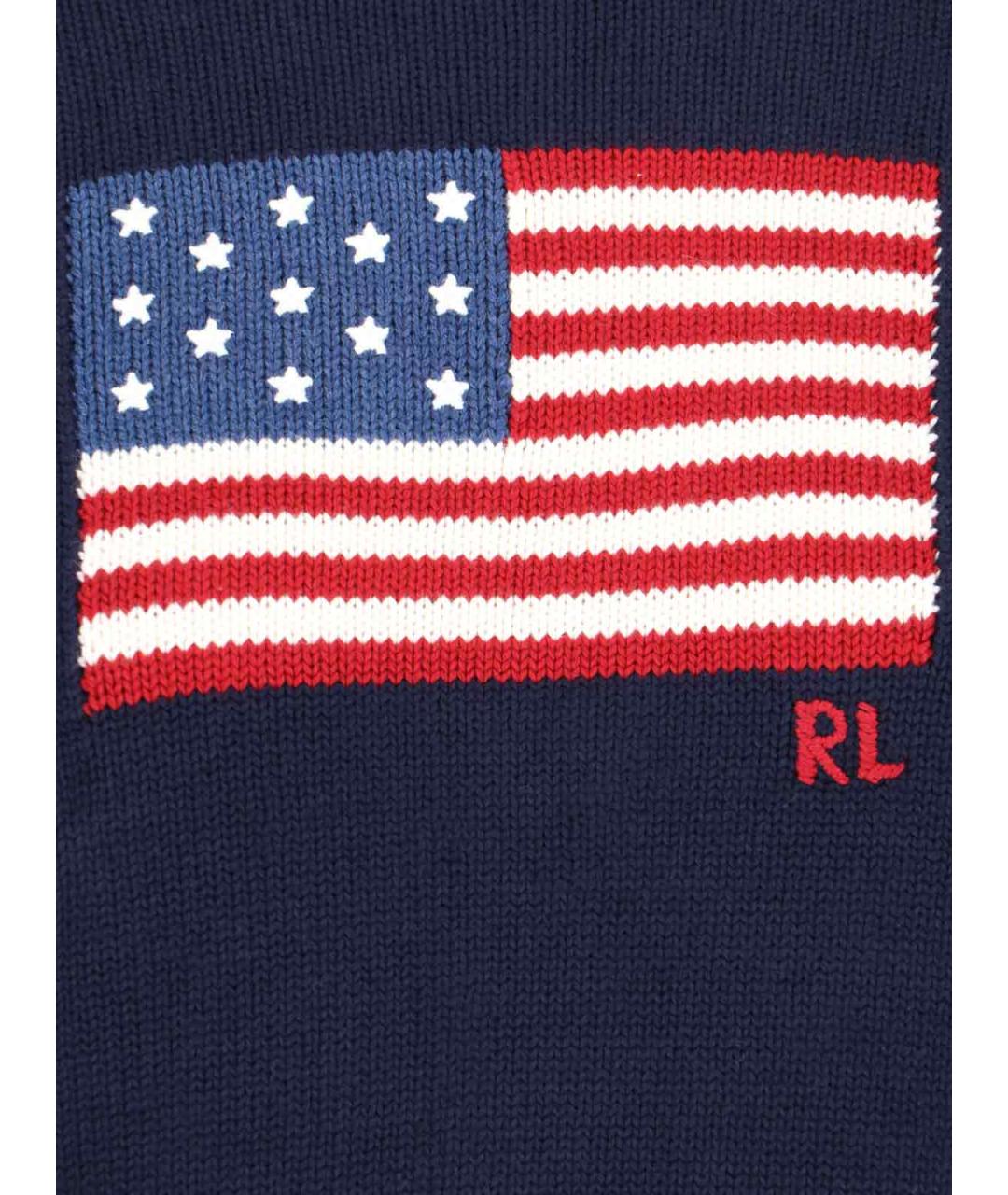 POLO RALPH LAUREN Темно-синий хлопковый джемпер / свитер, фото 3