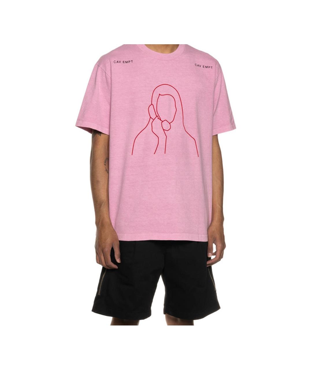 CAV EMPT Розовая хлопковая футболка, фото 3