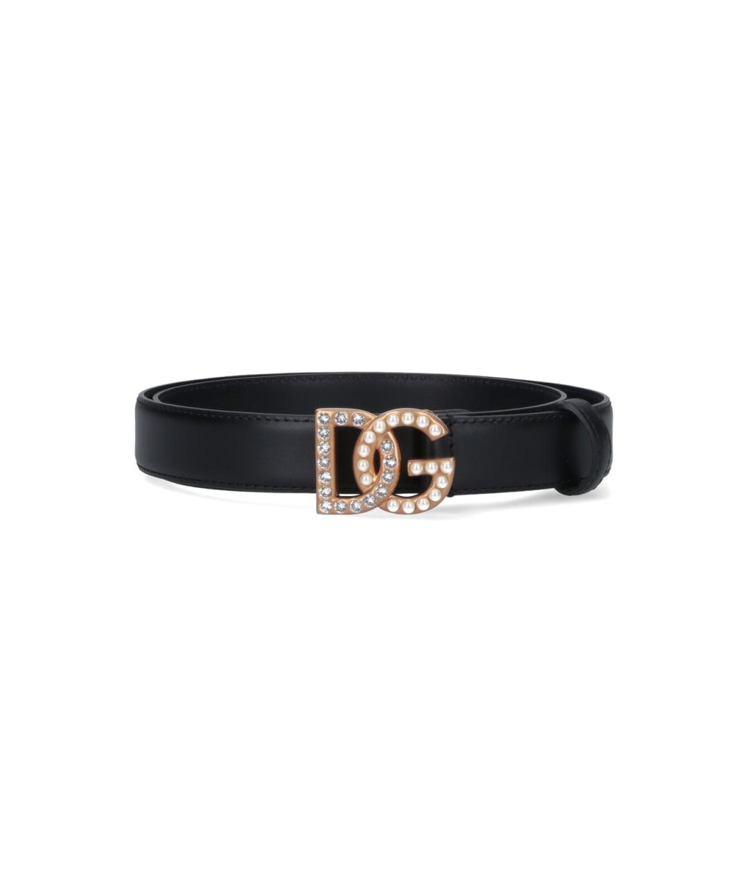 DOLCE&GABBANA Черный кожаный ремень, фото 1
