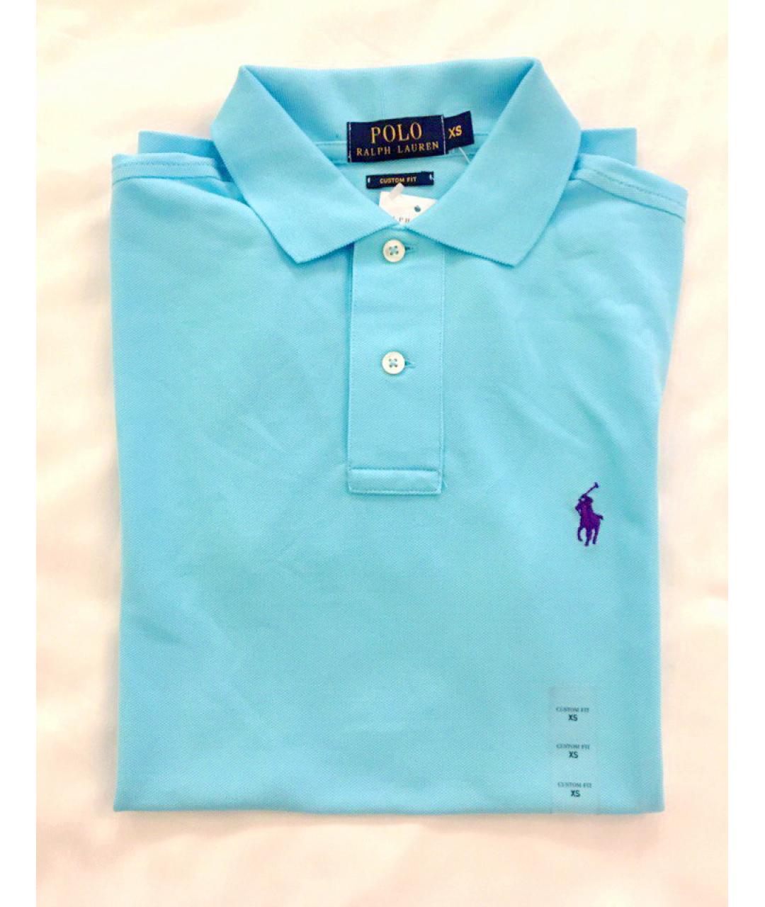POLO RALPH LAUREN Бирюзовое хлопковое поло с коротким рукавом, фото 2