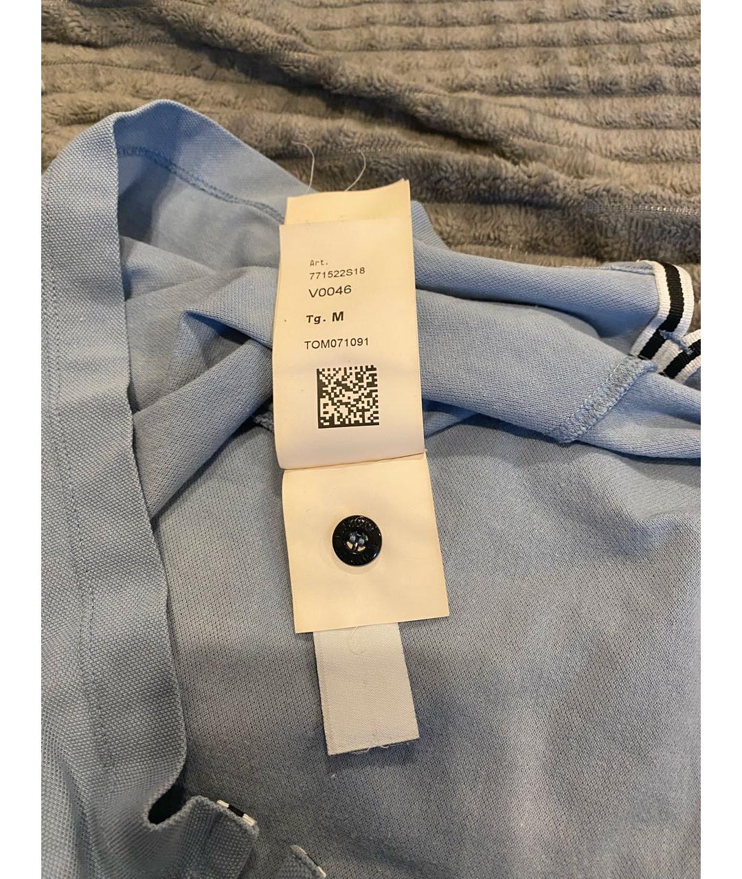 STONE ISLAND Голубое хлопковое поло с коротким рукавом, фото 7