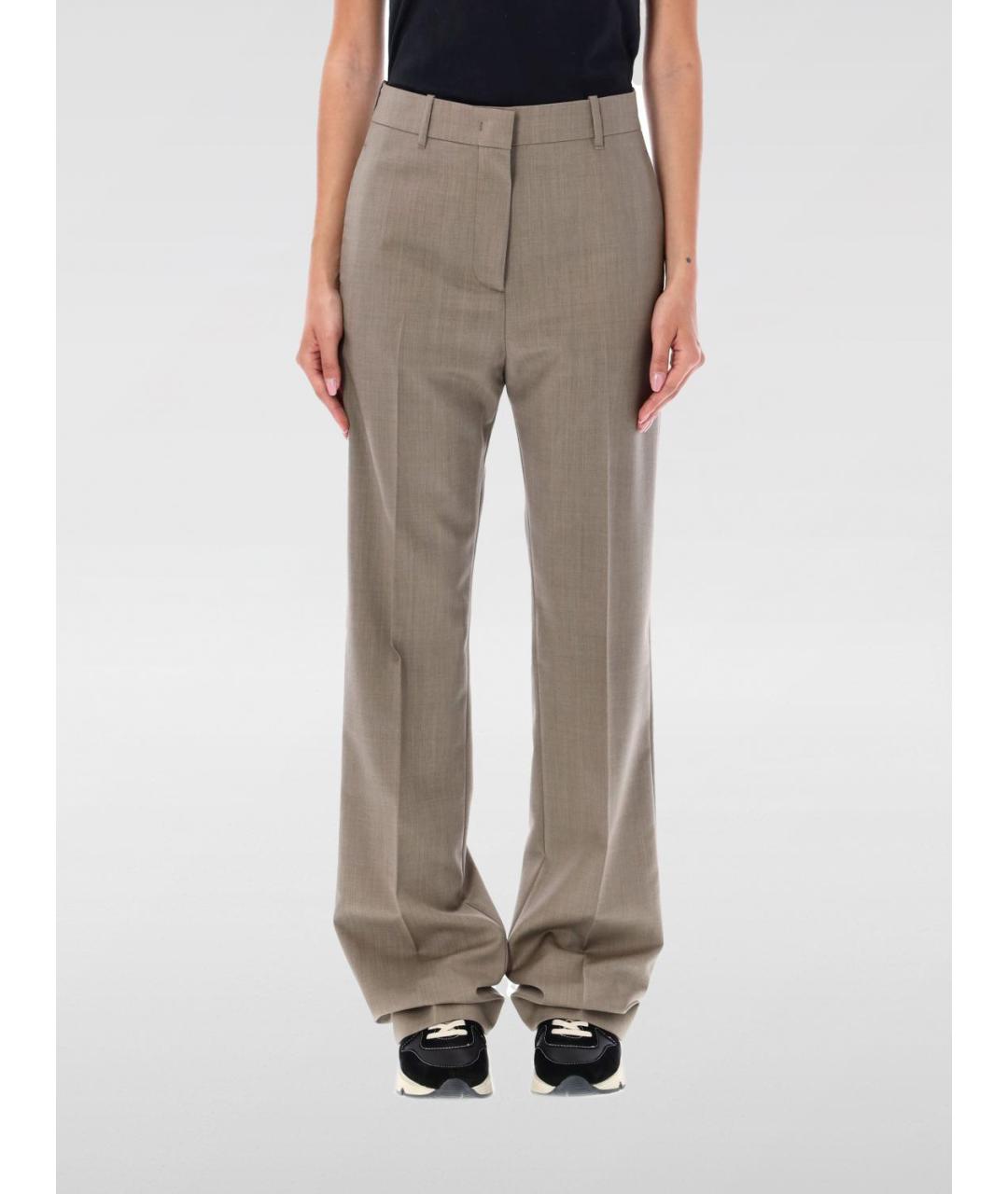GOLDEN GOOSE DELUXE BRAND Бежевые прямые брюки, фото 2